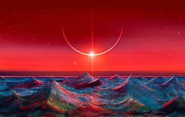 Digitale Kunst mit dem Titel "ocean" von Melih Ortatepe, Original-Kunstwerk, Digitale Malerei