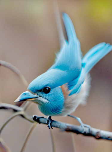 Digital Arts titled "twitter blue bird" by Melih Ortatepe, Original Artwork, Digital Painting