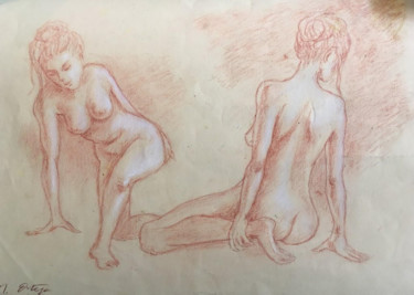 Dessin intitulée "Dessin nu femme" par Michel Ortega, Œuvre d'art originale