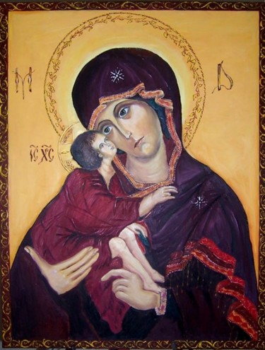 Painting titled "St. Mary and Child" by Chipulnevazut, Original Artwork