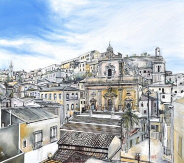 Painting titled "Modica" by Lucio Forte, Original Artwork, Oil