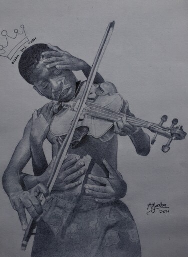 Dibujo titulada "The Psalmists; Ench…" por Oryiman Agbaka (St Valentino de Augusto), Obra de arte original, Bolígrafo