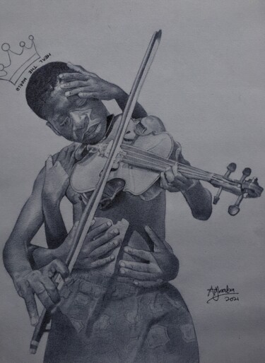 Tekening getiteld "The Psalmists; Ench…" door Oryiman Agbaka (St Valentino de Augusto), Origineel Kunstwerk, Balpen