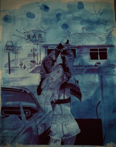 Dibujo titulada "Cold Summer" por Oryiman Agbaka (St Valentino de Augusto), Obra de arte original, Bolígrafo