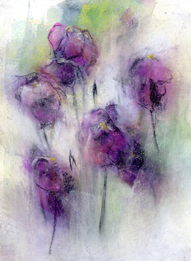 Painting titled "Iris-002" by Osam Fukuda, Original Artwork, Pastel