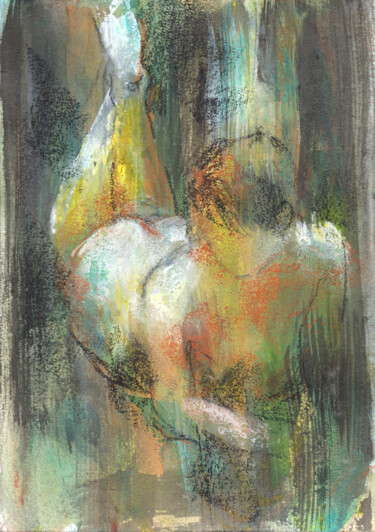 Malerei mit dem Titel "Nudesketch005N7" von Osam Fukuda, Original-Kunstwerk, Pastell