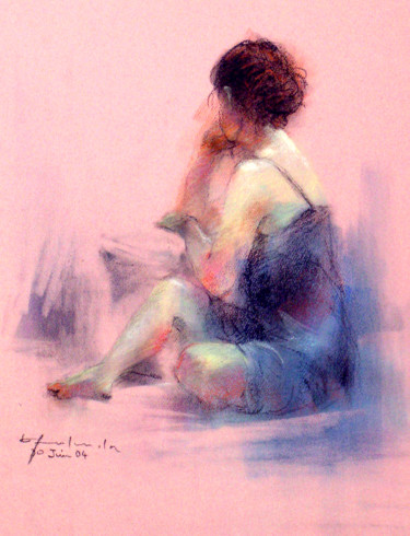 Painting titled "Nudesketch" by Osam Fukuda, Original Artwork, Oil