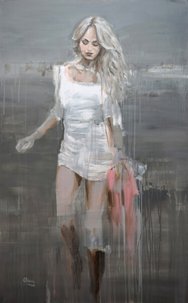 Malarstwo zatytułowany „Sweet gray” autorstwa Oscar Alvarez, Oryginalna praca, Akryl