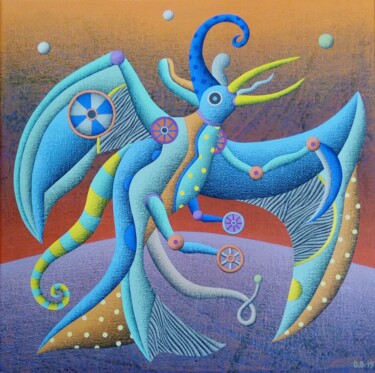 Malerei mit dem Titel "Regresando del Fuego" von Oscar Barra, Original-Kunstwerk, Acryl