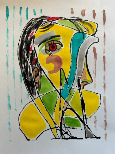 Painting titled "In the mind of Pabl…" by Oscar Bastien, Original Artwork, Acrylic