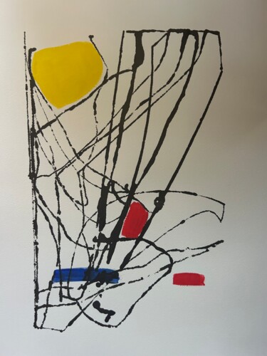 Painting titled "In the mind of Piet…" by Oscar Bastien, Original Artwork, Ink