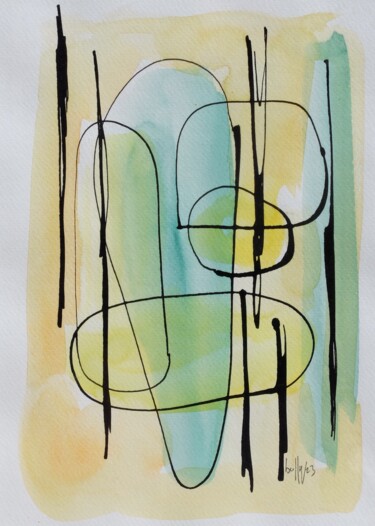 Painting titled "2023.77" by Oscar Boffy, Original Artwork, Watercolor