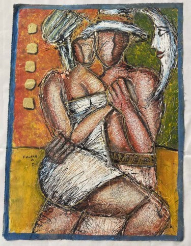 Pintura titulada "Tango nocturno" por Oscar Franco, Obra de arte original, Acrílico