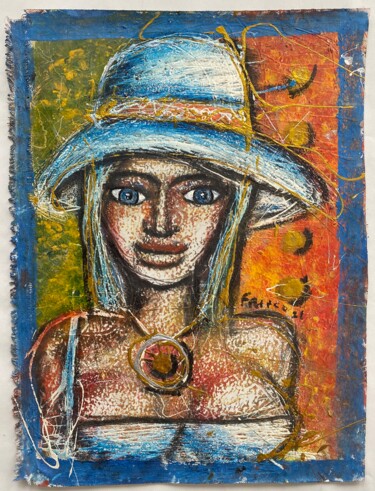 Painting titled "La Sonrisa" by Oscar Franco, Original Artwork, Acrylic