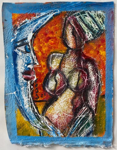 Malerei mit dem Titel "Labios Rojos" von Oscar Franco, Original-Kunstwerk, Acryl