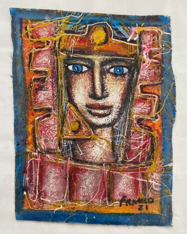 Painting titled "Mirada Encantadora" by Oscar Franco, Original Artwork, Oil