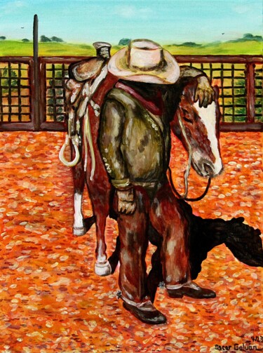 Pintura titulada "Mejores Amigos" por Oscar Galvan, Obra de arte original, Acrílico Montado en Bastidor de camilla de madera
