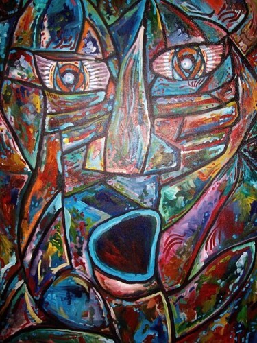 Pintura titulada "eyes" por Oscar Galvan, Obra de arte original, Oleo