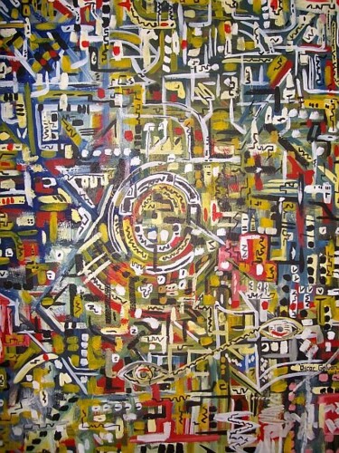 Schilderij getiteld "" Matrix "" door Oscar Galvan, Origineel Kunstwerk, Olie