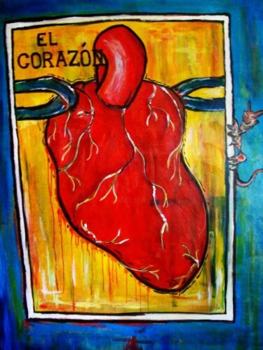 Pittura intitolato "El_Corazon.jpg" da Oscar Galvan, Opera d'arte originale, Olio