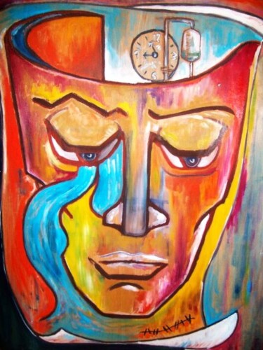 Painting titled "" 9:00 am "" by Oscar Galvan, Original Artwork, Oil