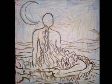 Painting titled "" Siren by the sea "" by Oscar Galvan, Original Artwork