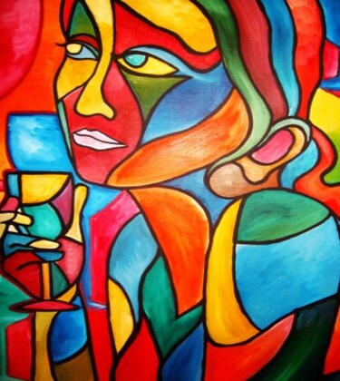 Painting titled "The art of Gazing" by Oscar Galvan, Original Artwork, Oil