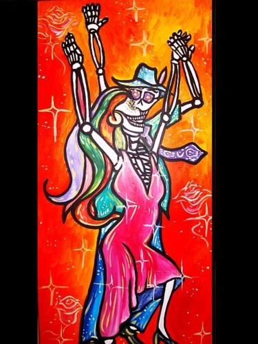 Painting titled "Bailando En Amor" by Oscar Galvan, Original Artwork, Oil