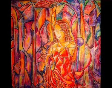 Malerei mit dem Titel "" Bailando con Eleg…" von Oscar Galvan, Original-Kunstwerk, Öl