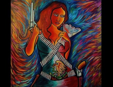 Painting titled "" Una Mujer Desprec…" by Oscar Galvan, Original Artwork, Oil