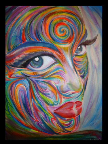 Painting titled "Hypnotizing Innocen…" by Oscar Galvan, Original Artwork, Oil