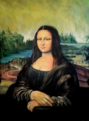 Malarstwo zatytułowany „Mona Lisa” autorstwa Oscar Galvan, Oryginalna praca, Akryl