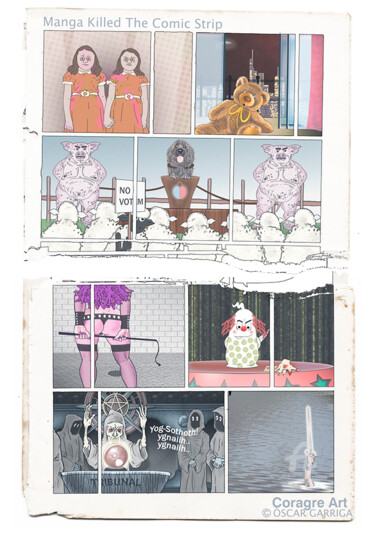 Digital Arts titled "Manga killed the Co…" by Òscar Garriga (Coragre Art), Original Artwork, Digital Painting