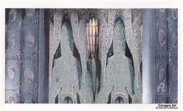 Desenho intitulada "R'lyeh" por Òscar Garriga (Coragre Art), Obras de arte originais, Aquarela