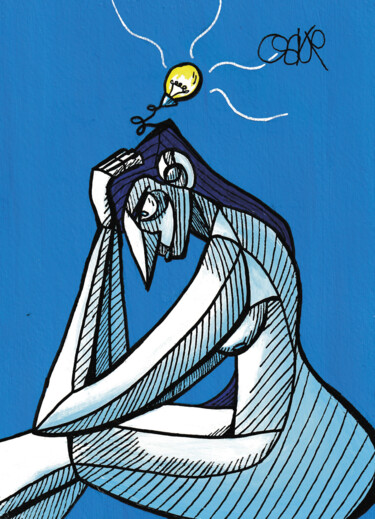 "À fleur d'idée" başlıklı Tablo Oscar Latargez (OSKART) tarafından, Orijinal sanat, Akrilik