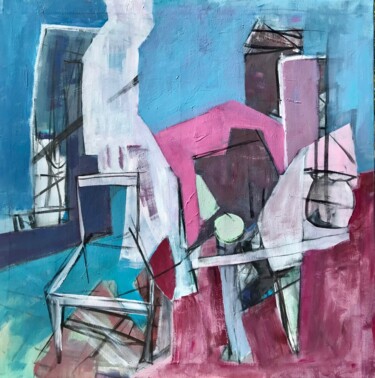 Pintura titulada "Habitación con vent…" por Óscar Luis Leonor De Frutos, Obra de arte original, Acrílico