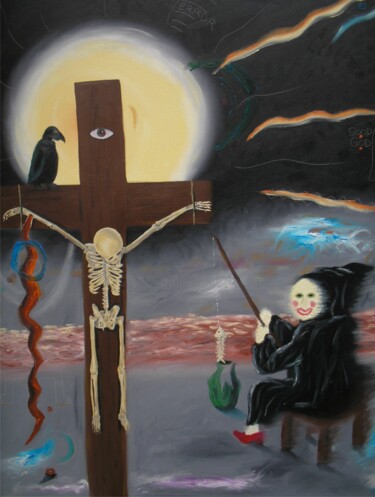 Картина под названием "Nueva Era" - Oscar Olarte, Подлинное произведение искусства, Масло Установлен на Деревянная рама для…