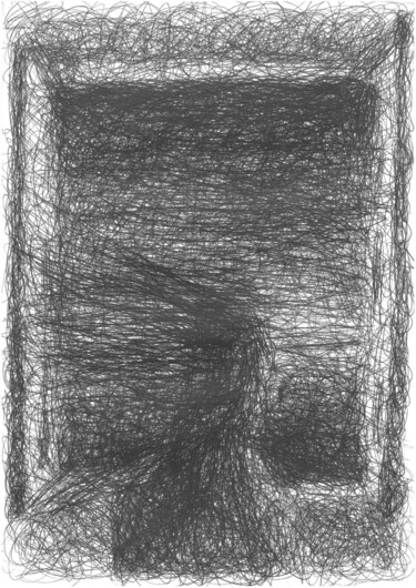 Рисунок под названием "La Sorcière 5" - Oscar Olarte, Подлинное произведение искусства, Шариковая ручка Установлен на картон