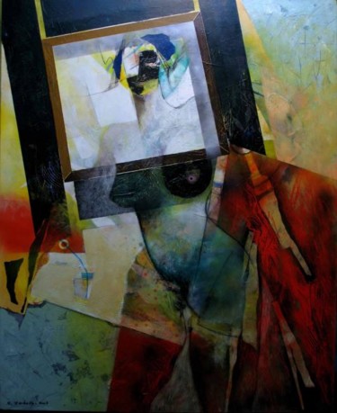 Pintura titulada "El Espejo" por Oscar Carballo, Obra de arte original, Oleo
