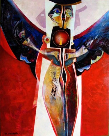 Картина под названием "A VOLAR" - Oscar Carballo, Подлинное произведение искусства, Масло