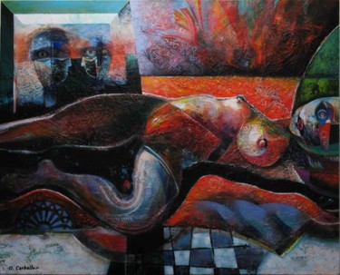Pintura titulada "LOS MIRONES" por Oscar Carballo, Obra de arte original, Oleo