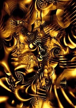 Pintura titulada "abstracto 27-dorado" por Oscar Alejandro Poliotto, Obra de arte original