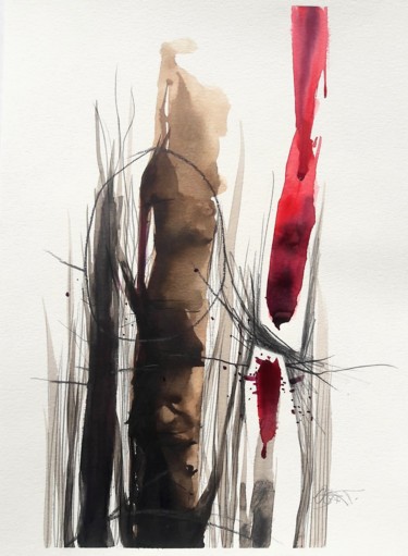 Painting titled "Subsuelo 1" by Oscar Torres Perez, Original Artwork, Watercolor