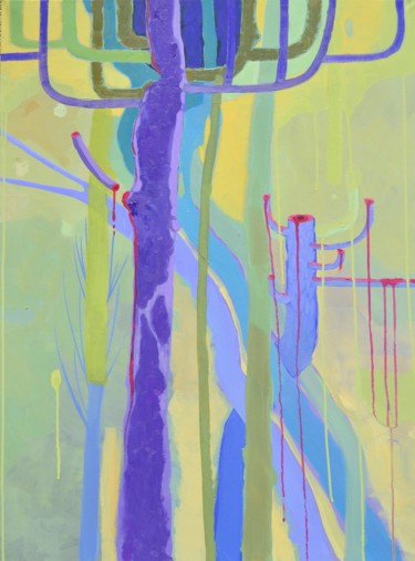 Painting titled "La Forêt / El Bosque" by Oscar Torres Perez, Original Artwork, Oil