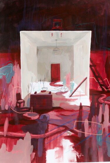 Painting titled "Zone d'abandon" by Oscar Torres Perez, Original Artwork, Acrylic
