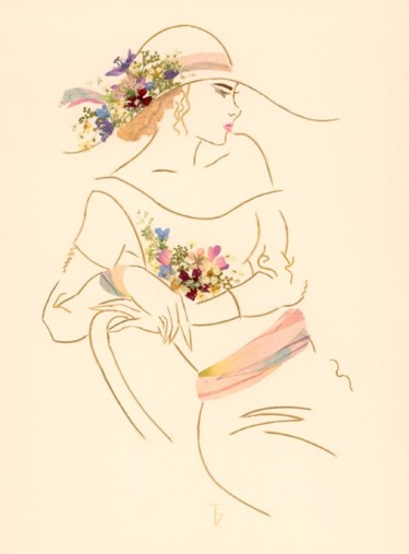 Ремесла под названием "Дама в шляпе" - Tatiana Berdnik, Подлинное произведение искусства