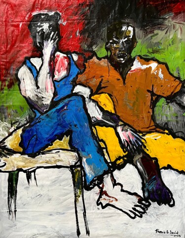 Painting titled "Who is your friend?" by Oshorenoya David Francis, Original Artwork, Acrylic