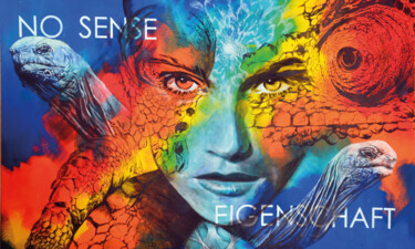 Malarstwo zatytułowany „No sense” autorstwa Osi, Oryginalna praca, Akryl Zamontowany na Drewniana rama noszy