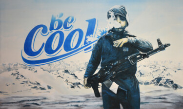 Painting titled "Be cool" by Osi, Original Artwork, Acrylic Mounted on Wood Stretcher frame