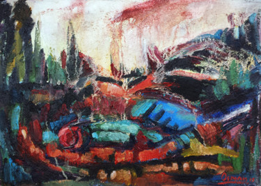 Peinture intitulée "War of elements" par Osman Yuseinov, Œuvre d'art originale, Huile